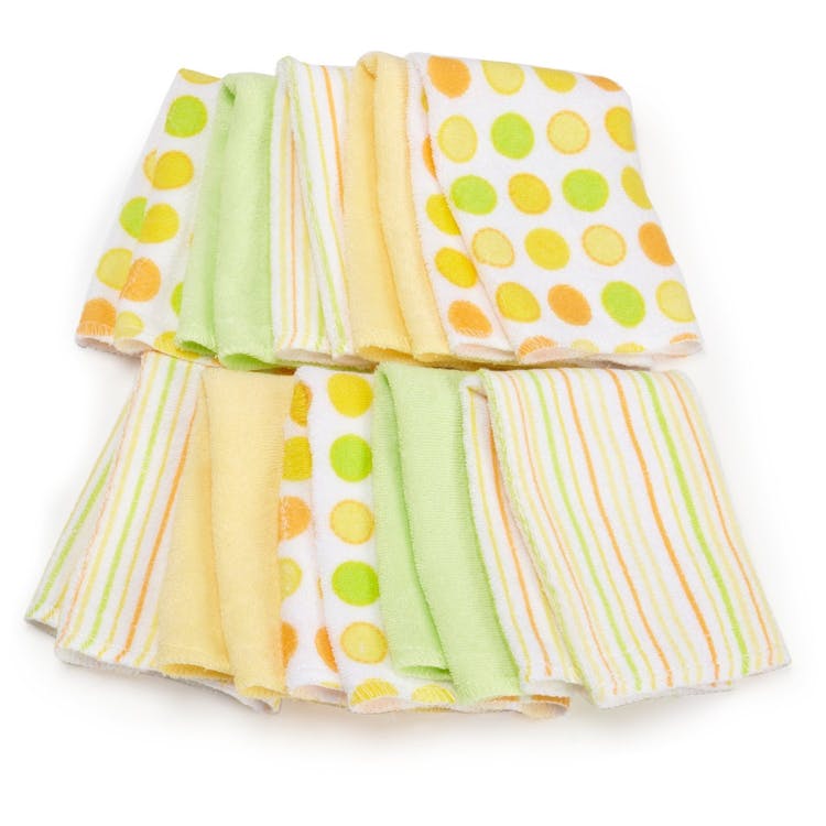 Terry Baby Washcloth - Yellow 10 Pack