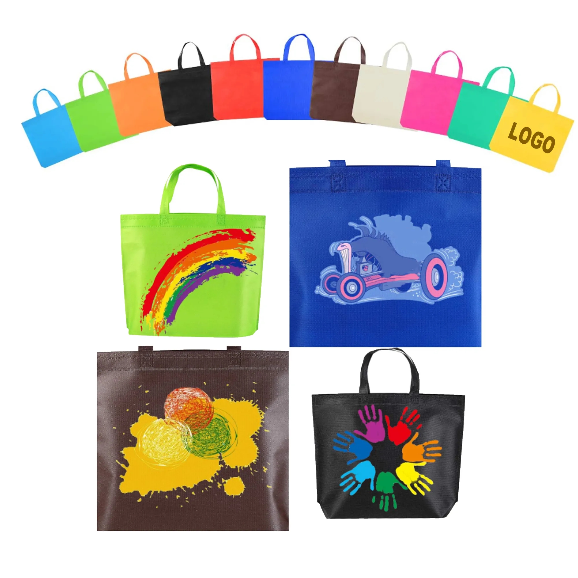 Portable Non Woven Handles Tote Reusable Bags Giveaways 1