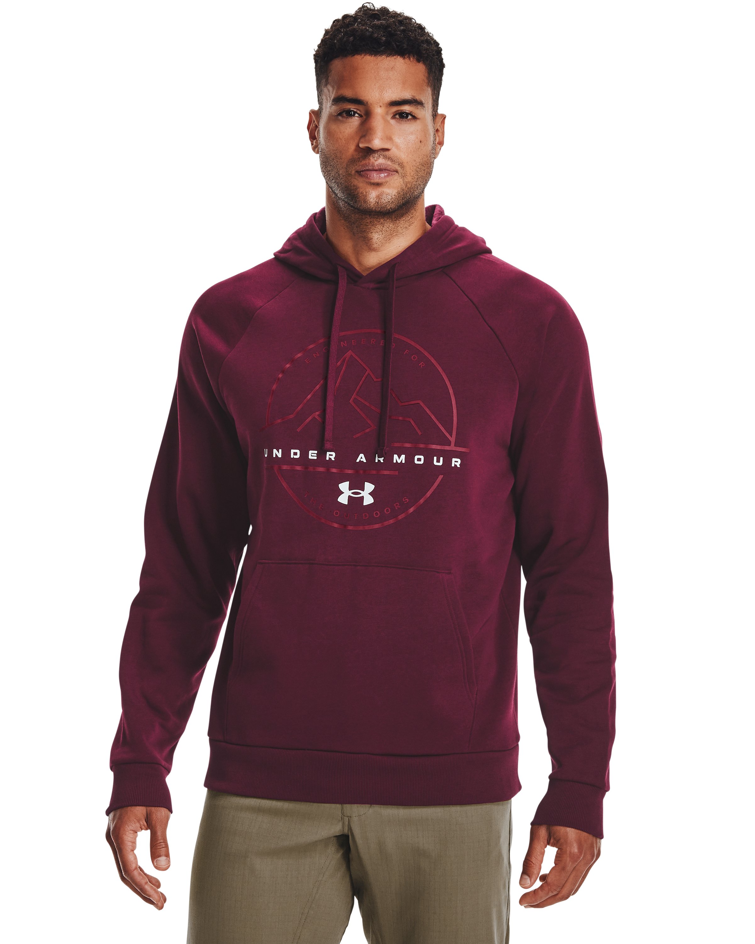 Men's UA Rival Fleece Mountain Key Hoodie, custom hoodie or sweatshirt with logo imprint 4