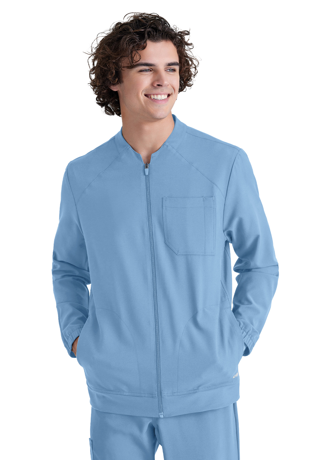 Grey's Anatomy Evolve Stretch - Men's Three-Pocket Cycle Warm Up Scrub Jacket 45