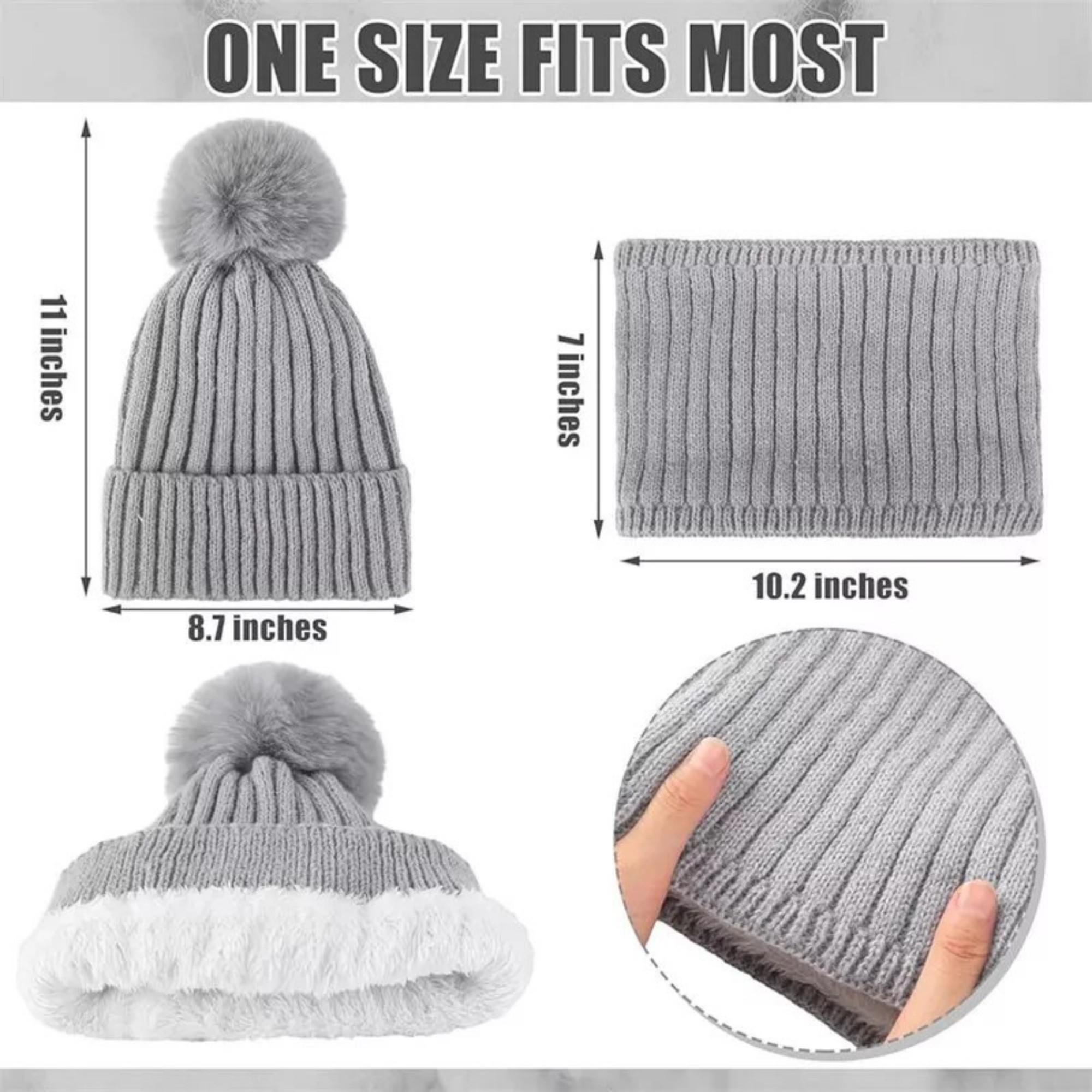3 In 1 Winter Hat Gloves Scarf Set 2