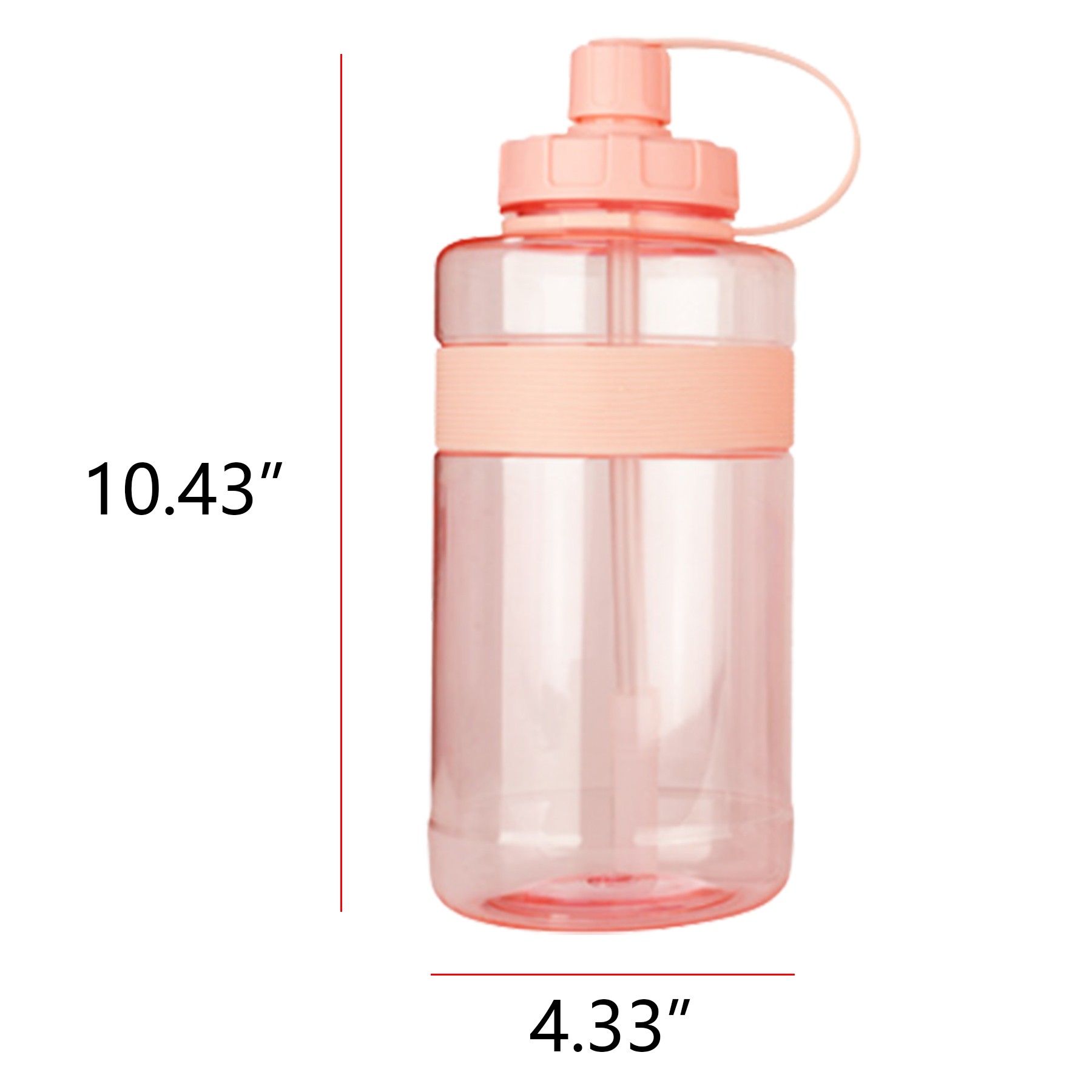 68Oz Large Water Bottle W/ Removable Straw 4