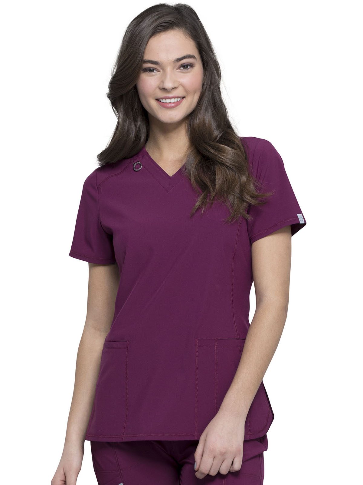 Infinity - Women's 2 Pocket Princess Seams V-Neck Top 23