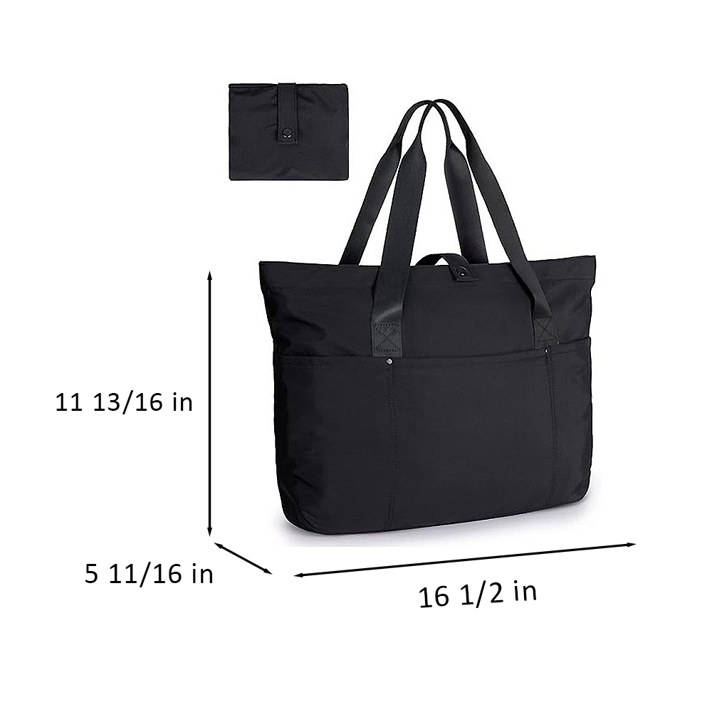 Foldable Tote Bag with Front Pocket and Carry Handles 8