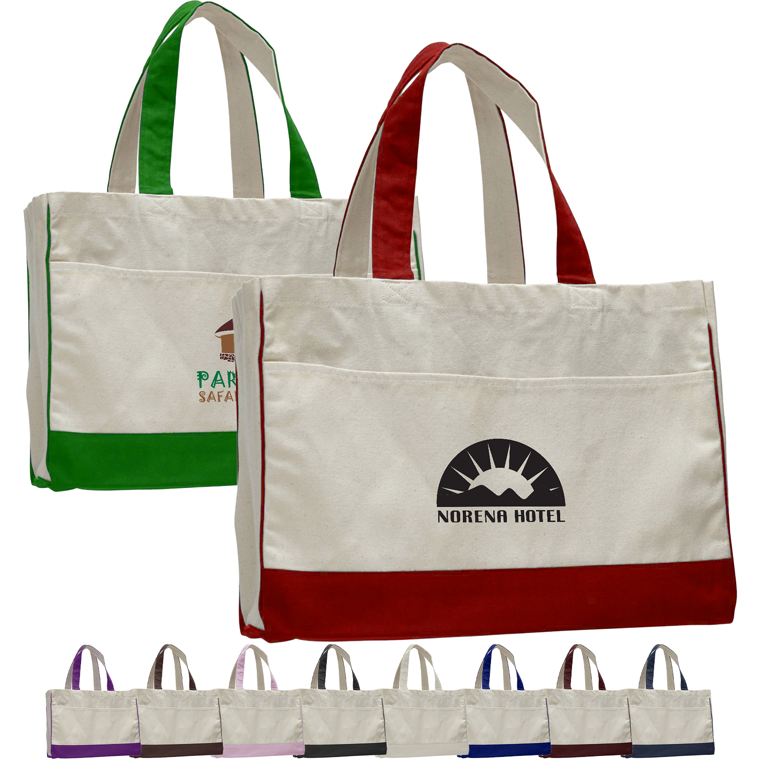 Standard Cotton Canvas Tote Bag With Contrasting Handles & Trim, custom tote bag with logo imprint 2