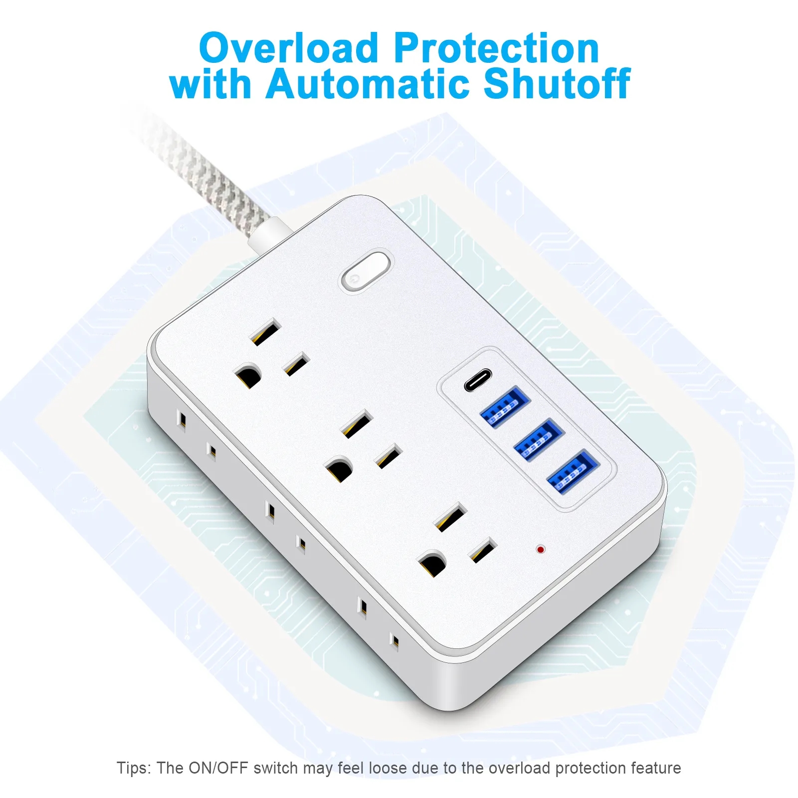 10 in 1 Power Strip Outlet Extender 5