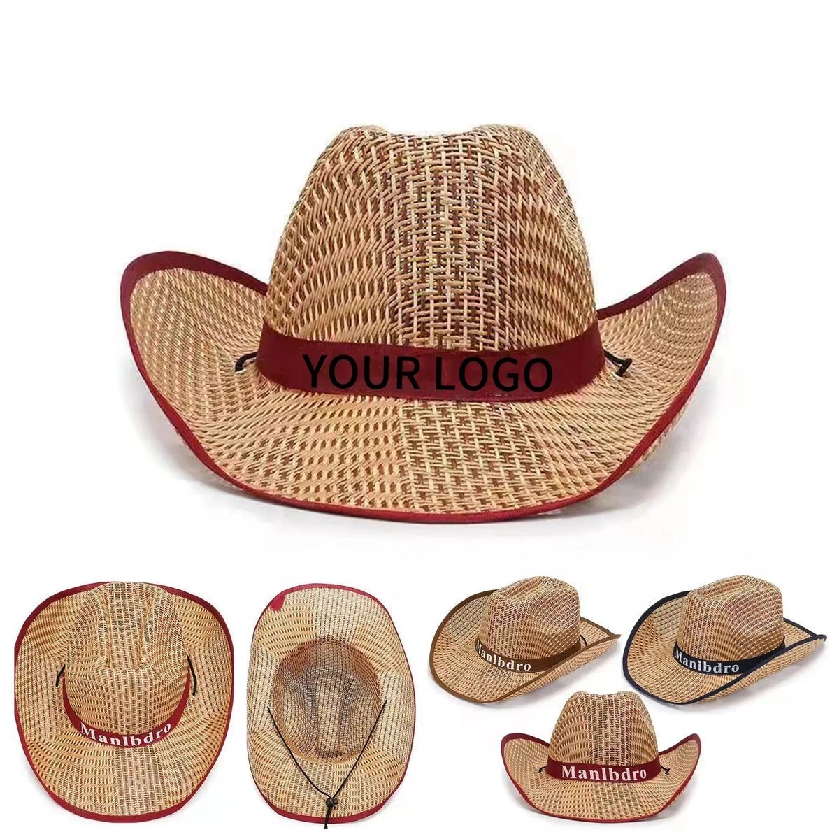 Breathable Straw Hat with Ribbon for Sun Coverage 3