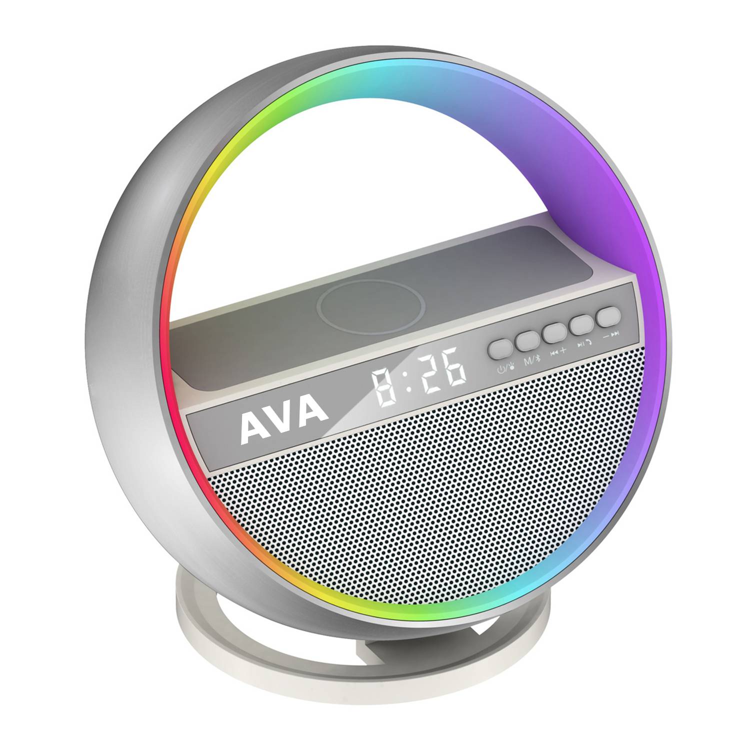 Wireless Charging Bluetooth Speaker with Clock 2