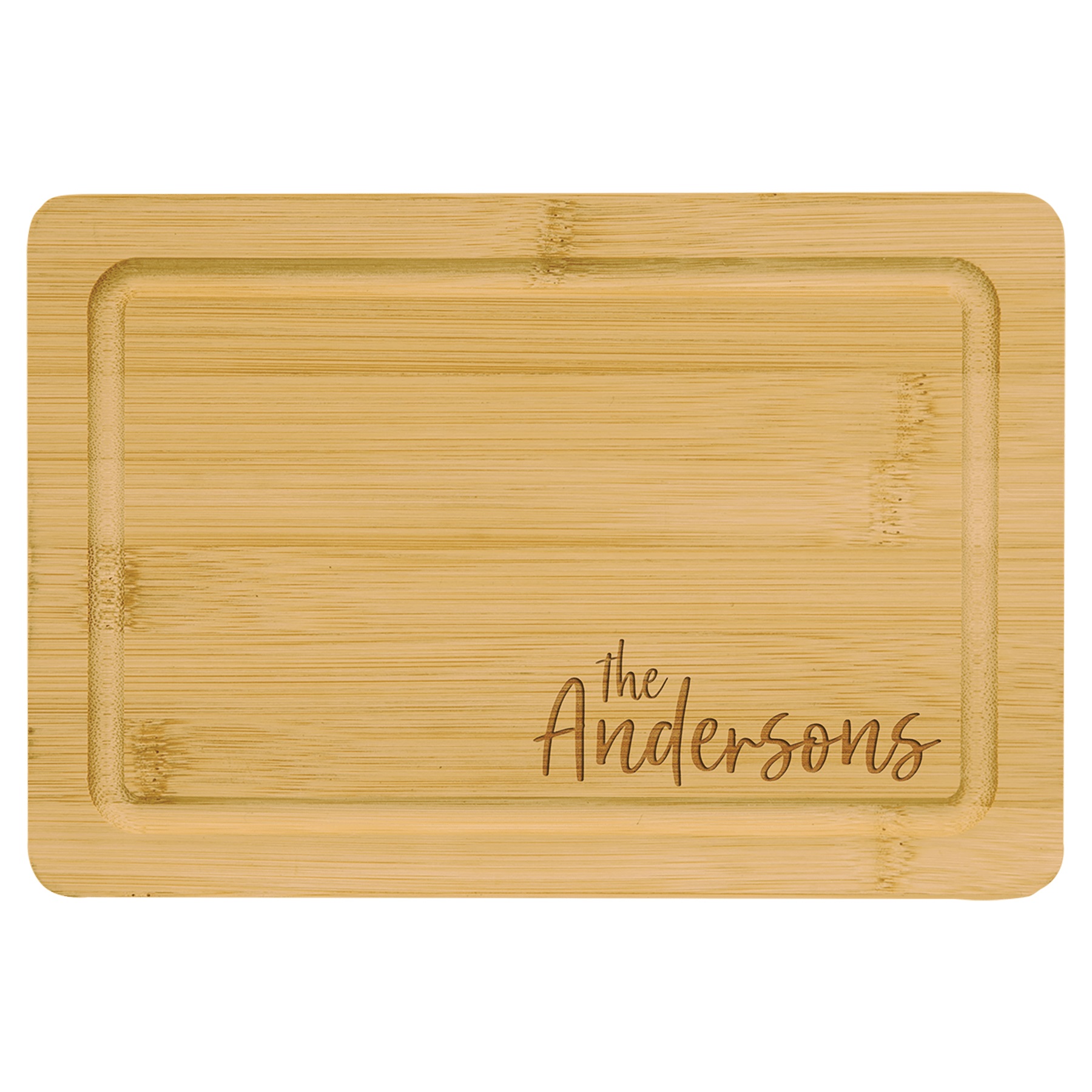 9" x 6" Bamboo Cutting Board with Drip Ring 2