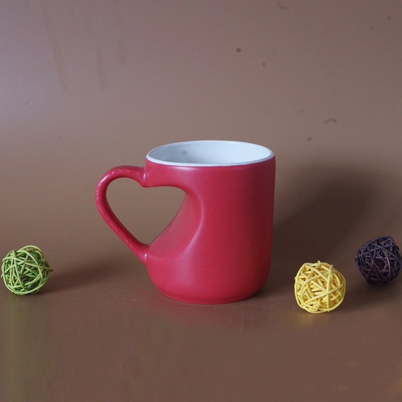 11 oz Coffee Mugs with Heart Shape Handle 5