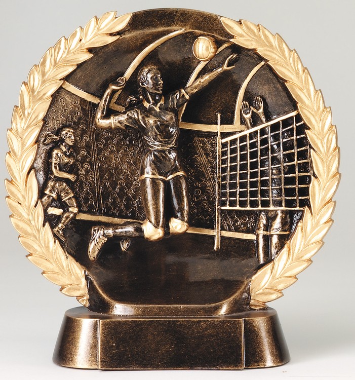 Volleyball Female High Relief Circular Plate Award 2