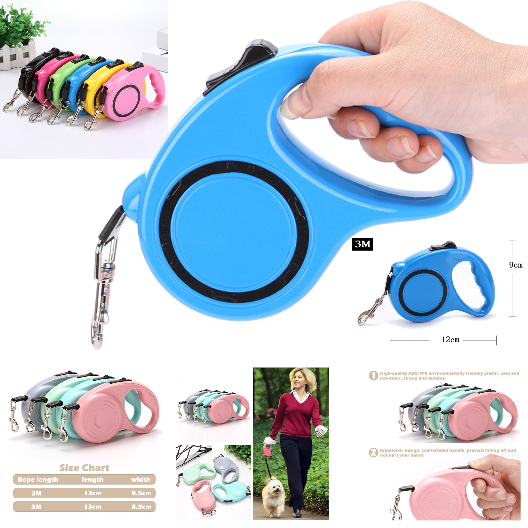 Pet Leash 3M Retractable Automatic Flexible Dog Leash 2