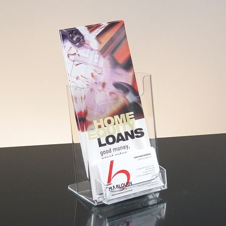 Single Pocket Brochure Holder for 4w x 6h x 1-3/4d White Acrylic