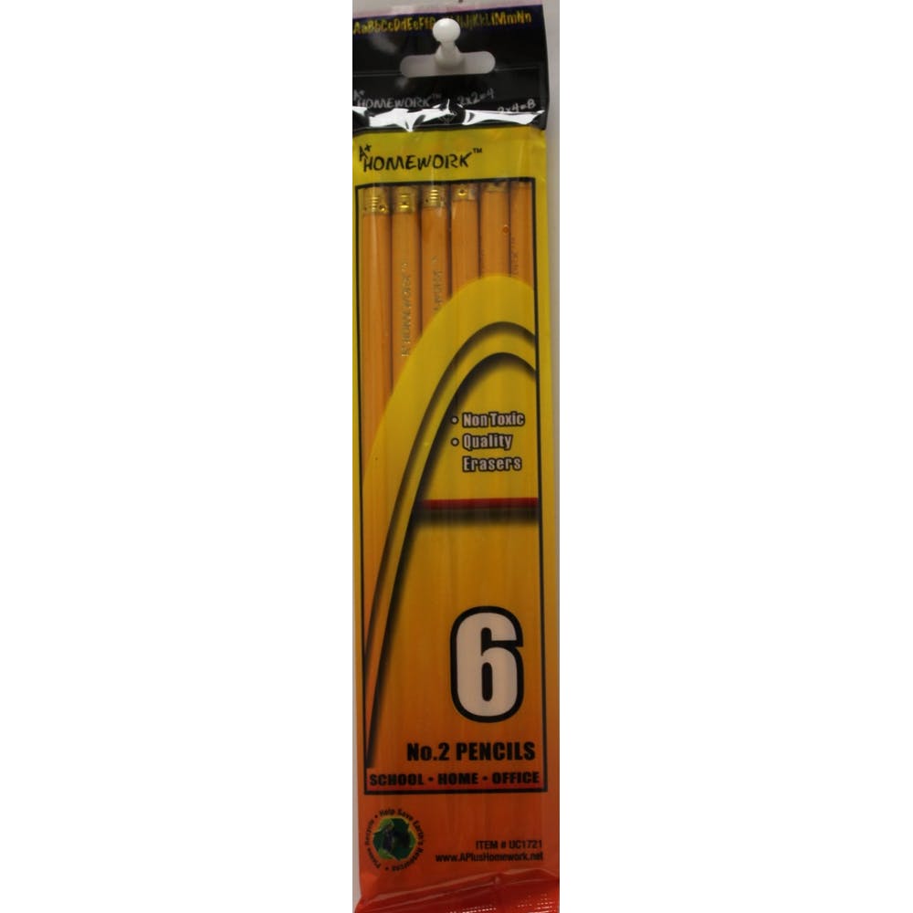 #2 Pencils - 6 Count Unsharpened 2