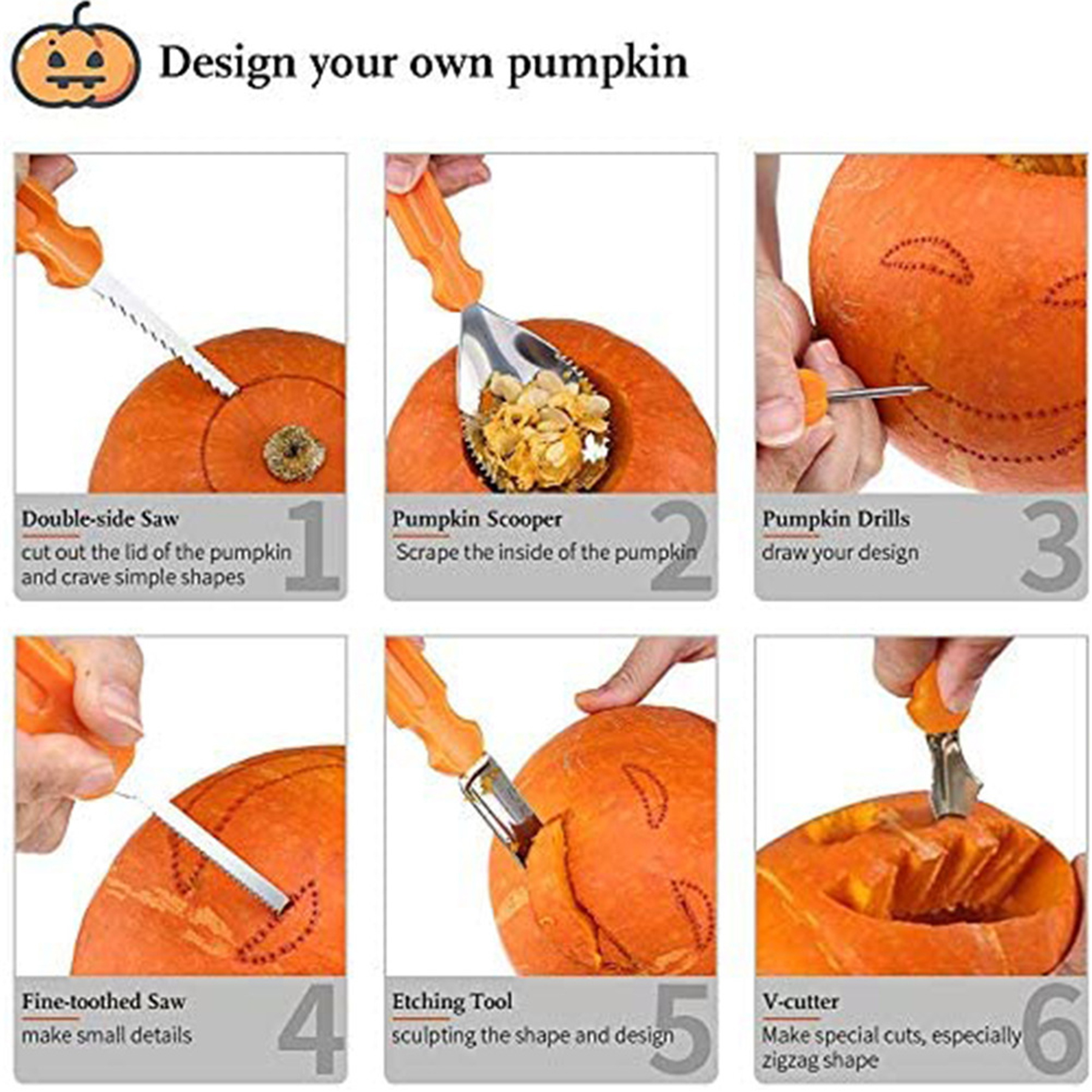 Portable Bag Pumpkin Carving Tool Kit 4