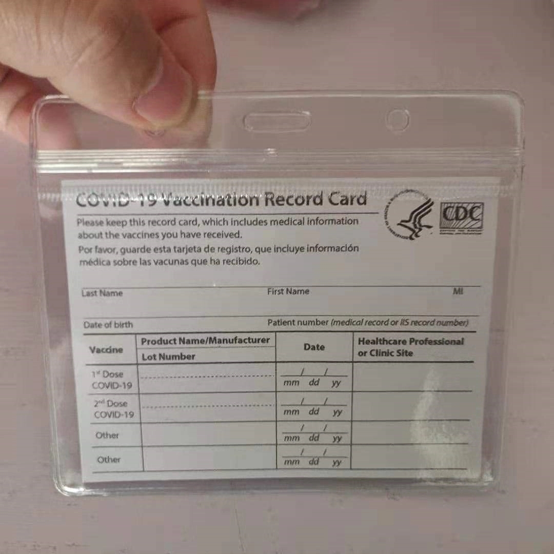 4" x3" PVC Vaccination Card Protector for CDC 3