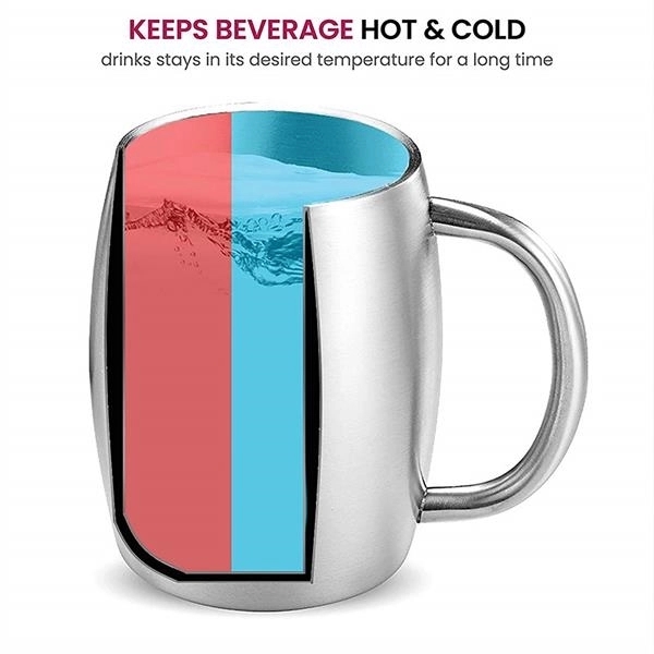 14 oz Double Wall Stainless Steel Mugs with Handles 7