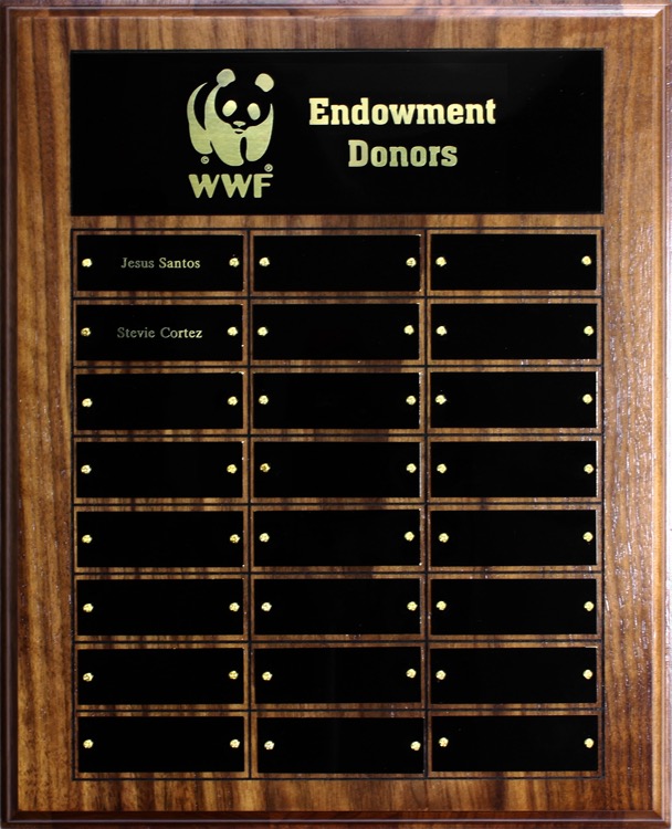 Walnut Eco-Plaque w/24 Perpetual Plaques 1