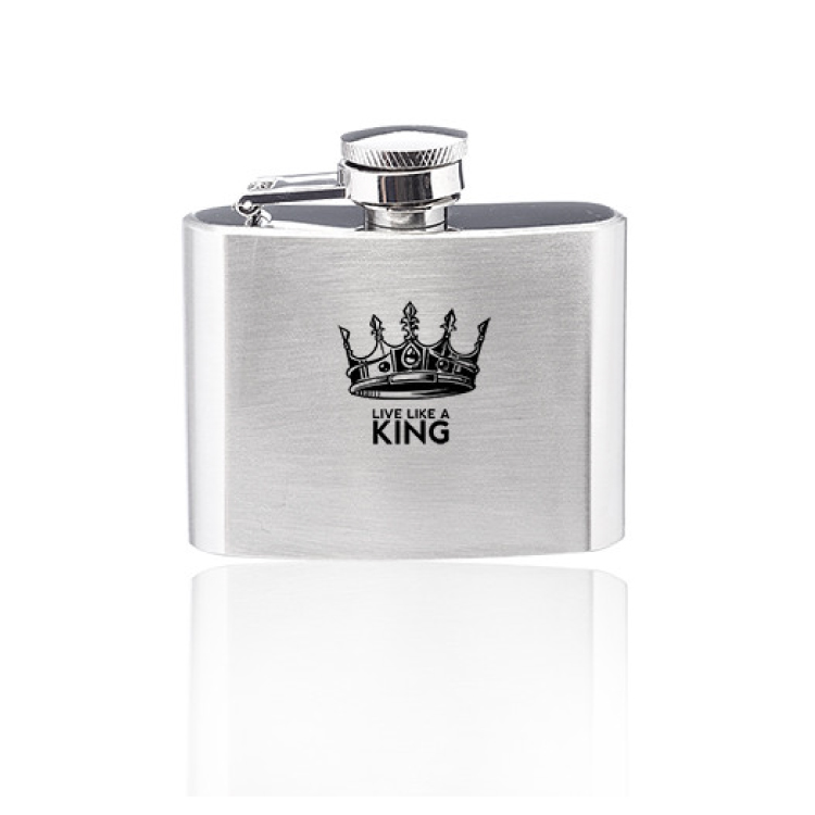 2 oz. Brushed Finish Stainless Steel Flask 1