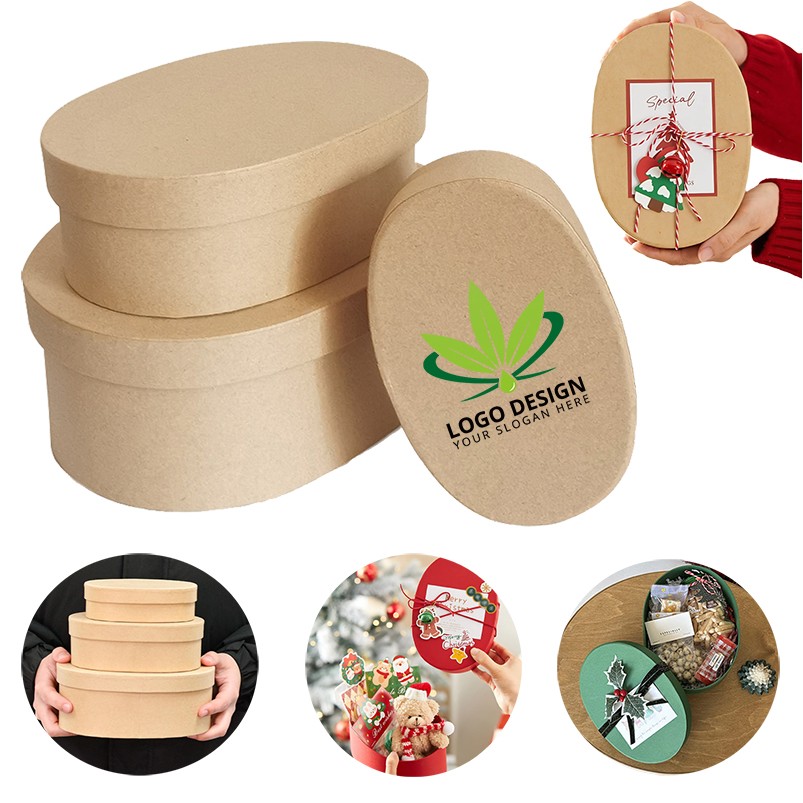 Christmas Oval Kraft Corrugated Board Boxes 2
