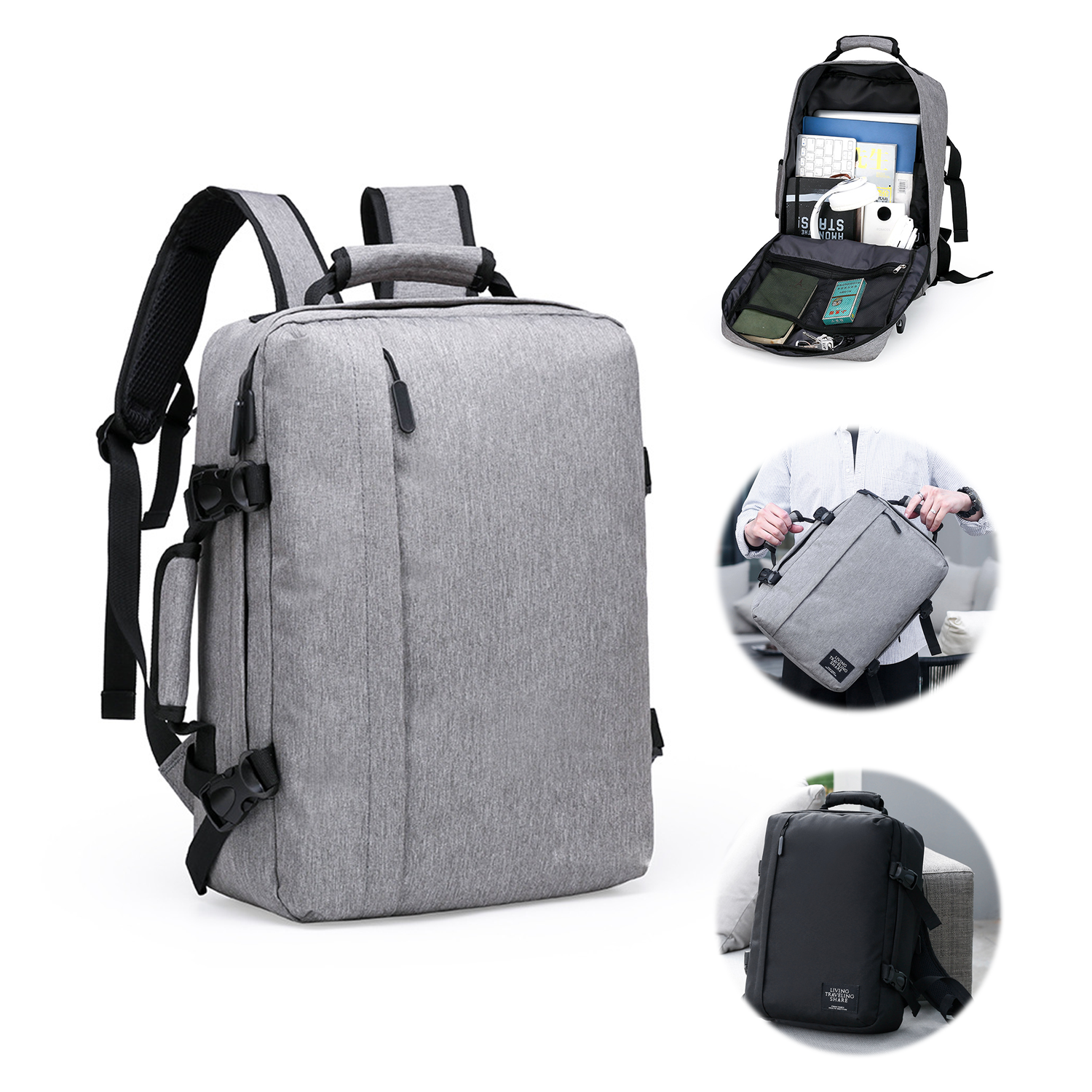Large Capacity Convertible Multi-Functional Laptop Backpack 2