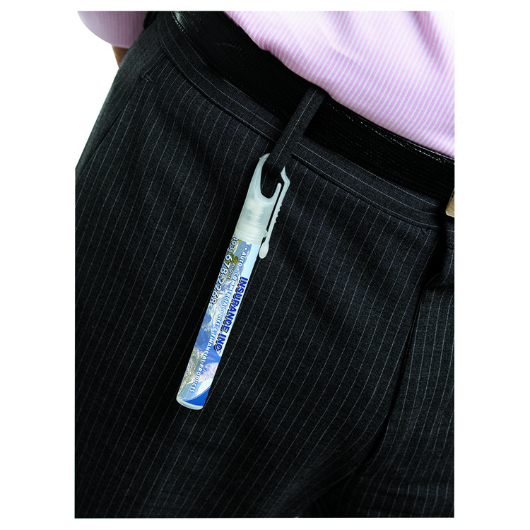 "SprayClip" 10 ml. Antibacterial Hand Sanitizer Spray Pump Bottle with Carabiner Clip Cap(PhotoImage 5