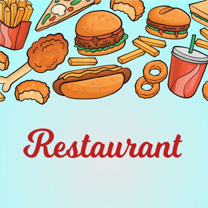 Restaurant Pre Printed Wall mural 36" x 24" - Design 2 2