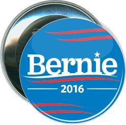 Sanders, Bernie Logo on Blue Background, Political Button