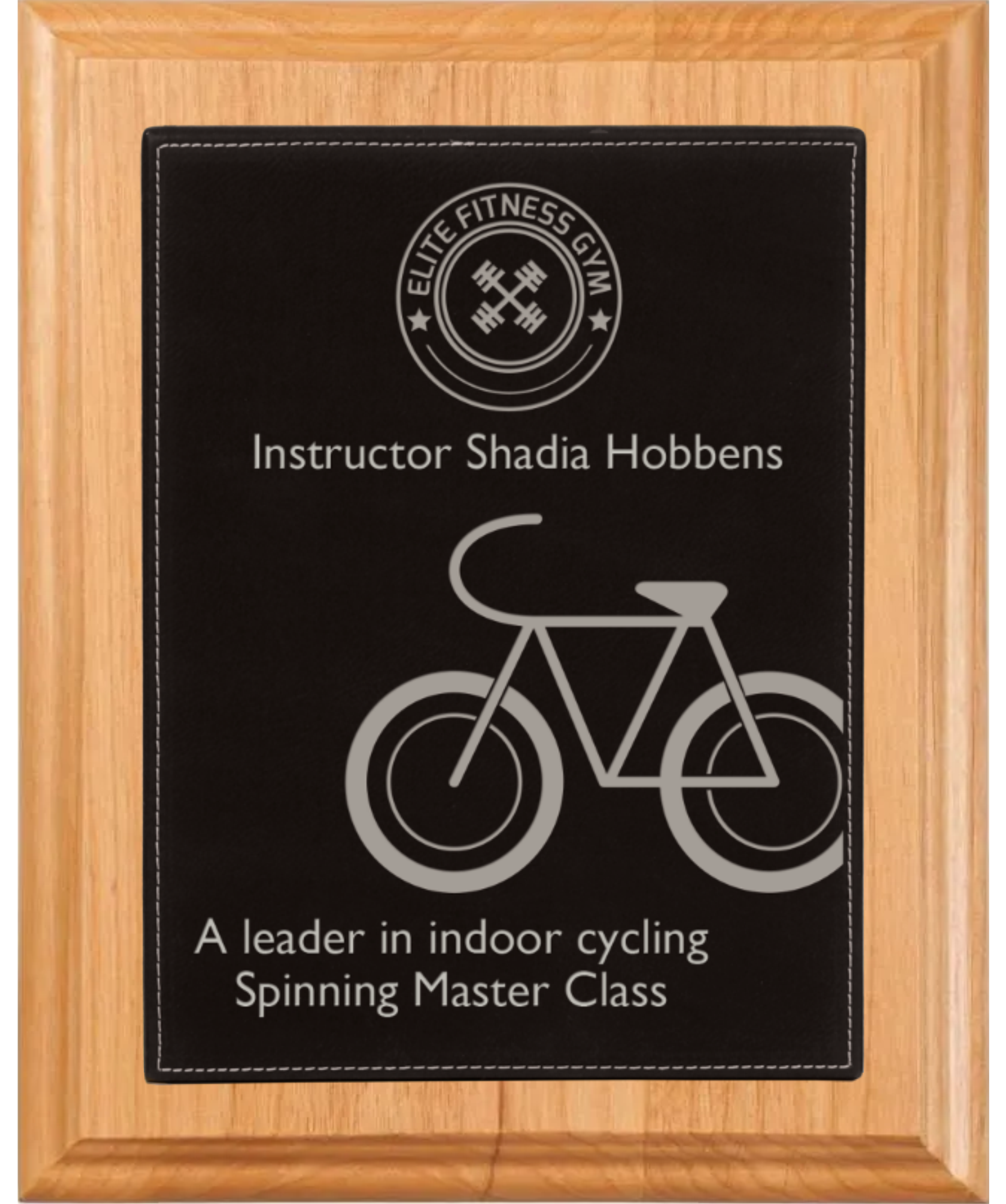 8" X 10" Alder Wood Plaque W/ Leather Plate 3