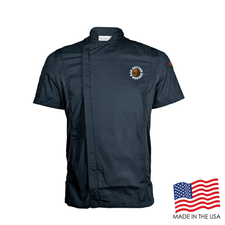 Men's Short Sleeve Modern Chef Coat (EMBROIDERED LOGO) 7