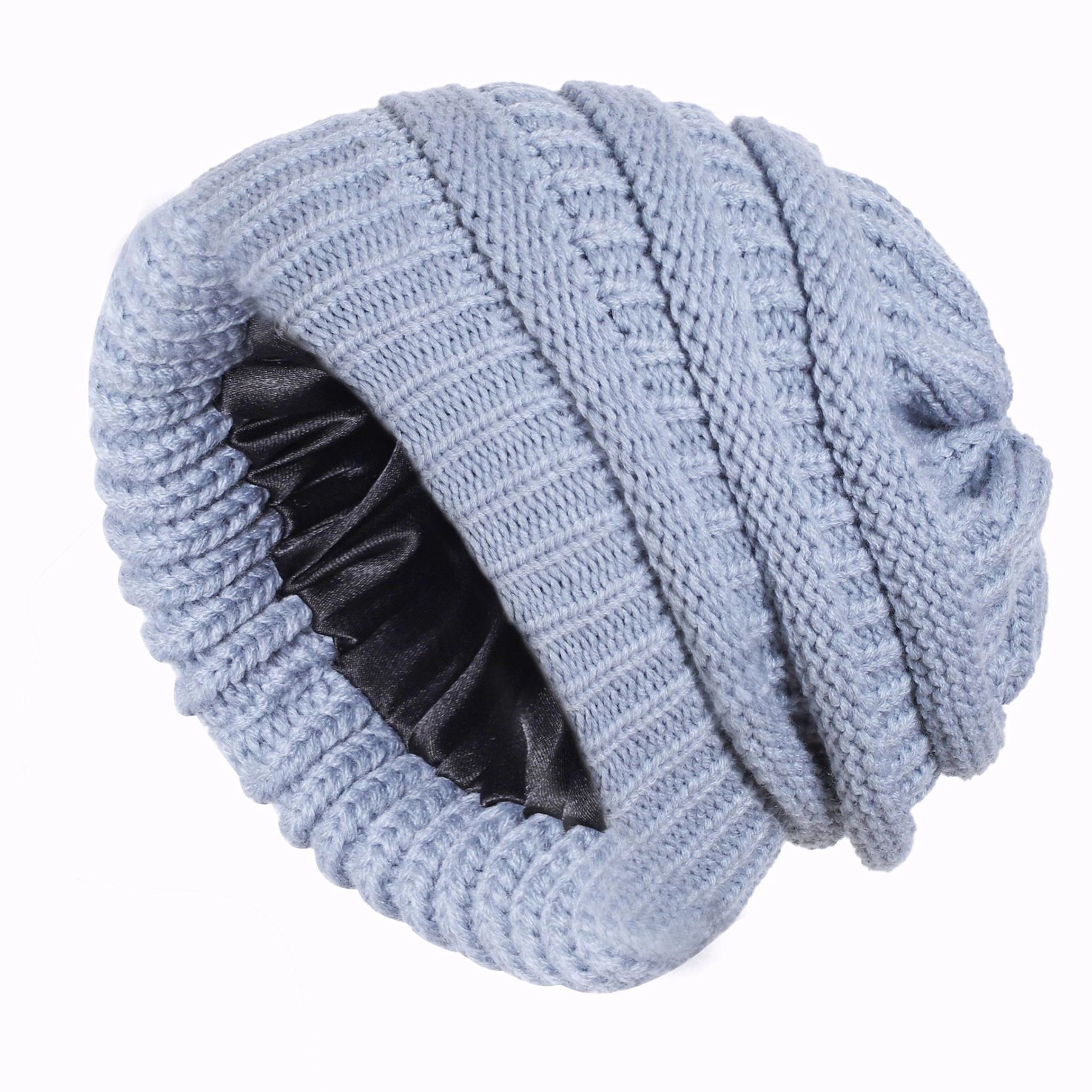 Winter Knitted Satin Lined Beanie Hats 5