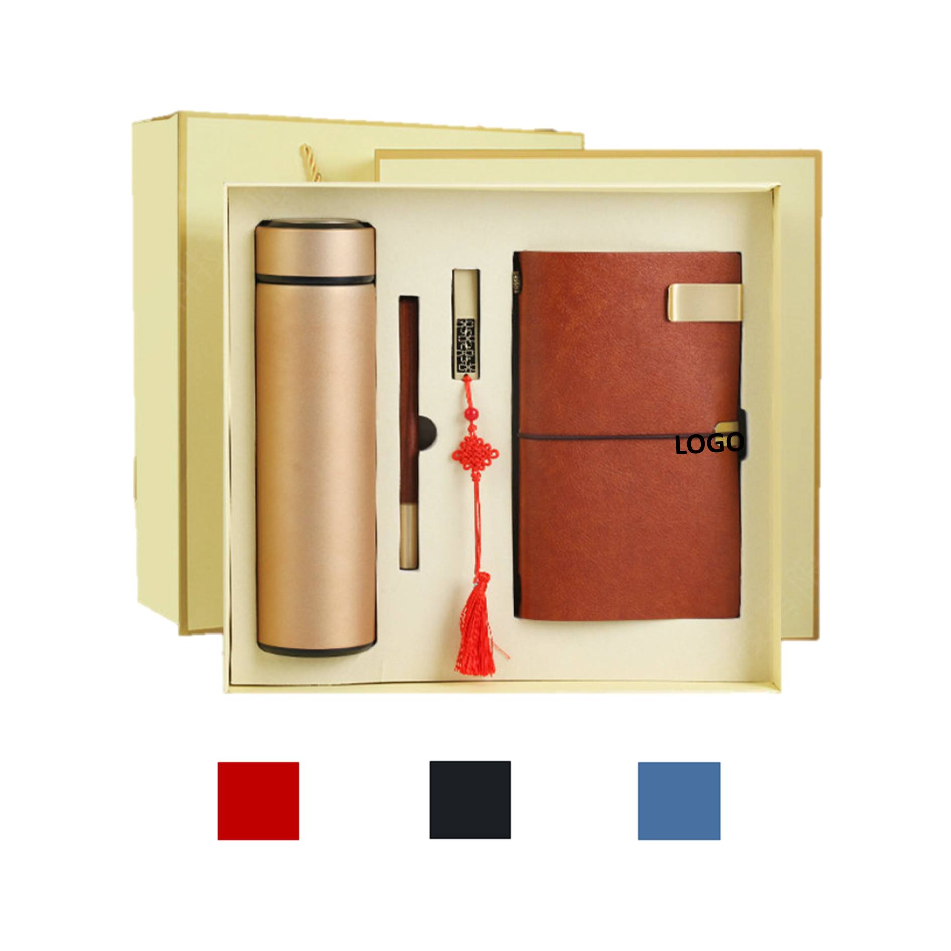 Chinese Style Business Set Tumbler Notebook Pen Usb Drive 3