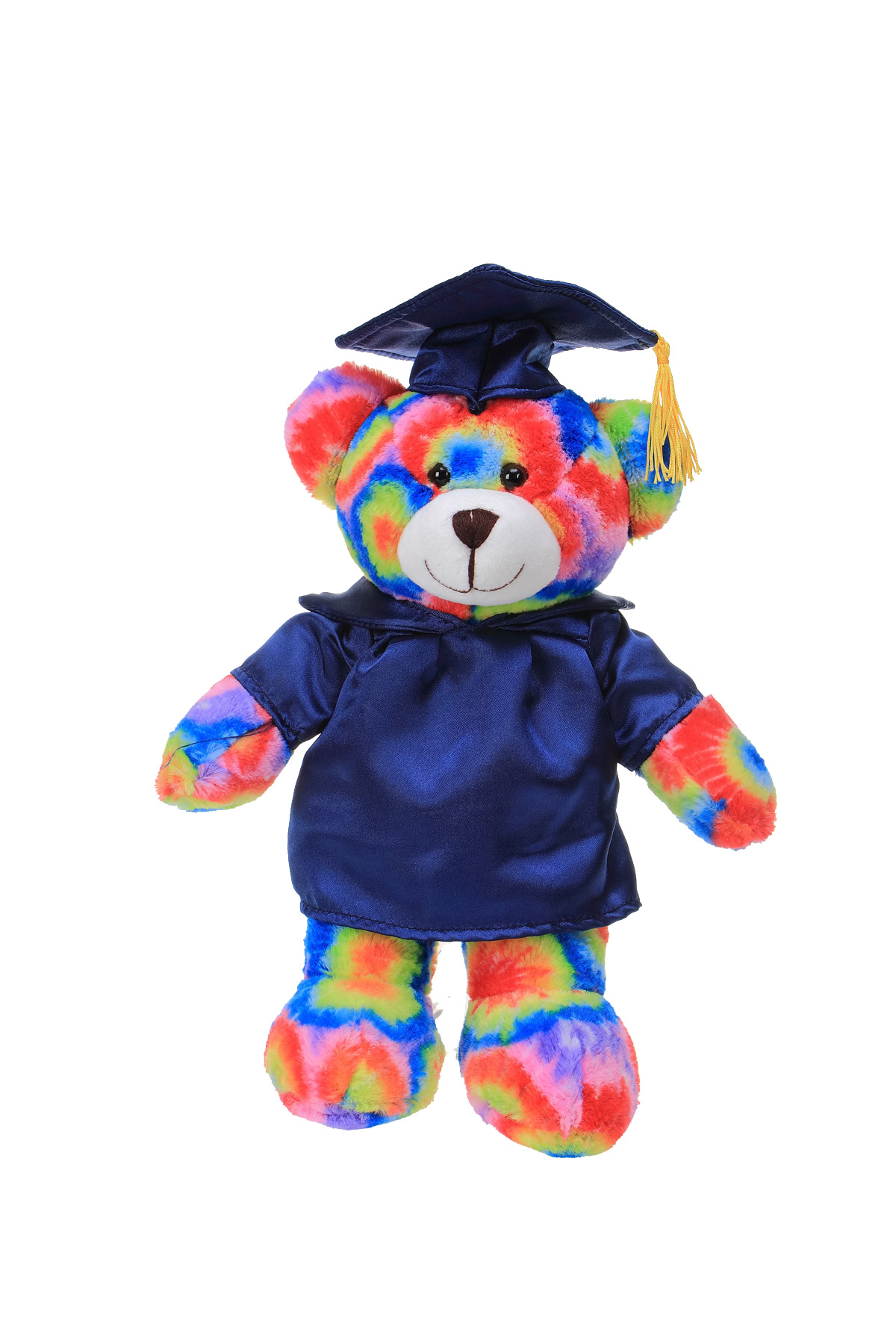 Soft Plush Tie Dye Teddy Bear in Graduation Cap & Gown 5