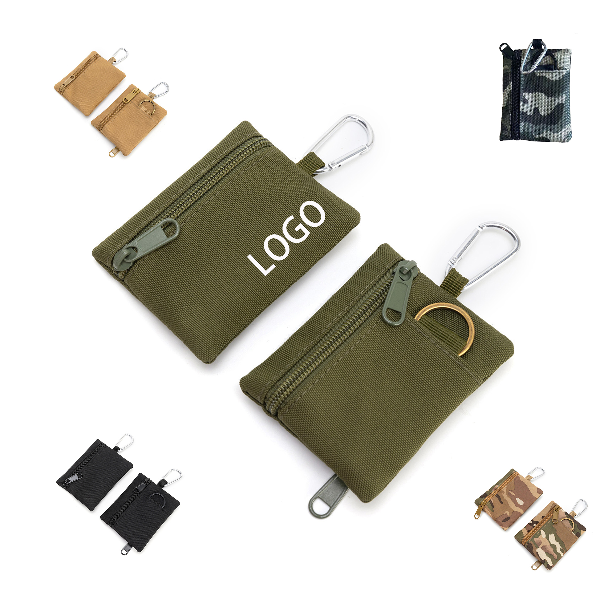 Multifunctional Zipper Coin Purse with Carabiner 2