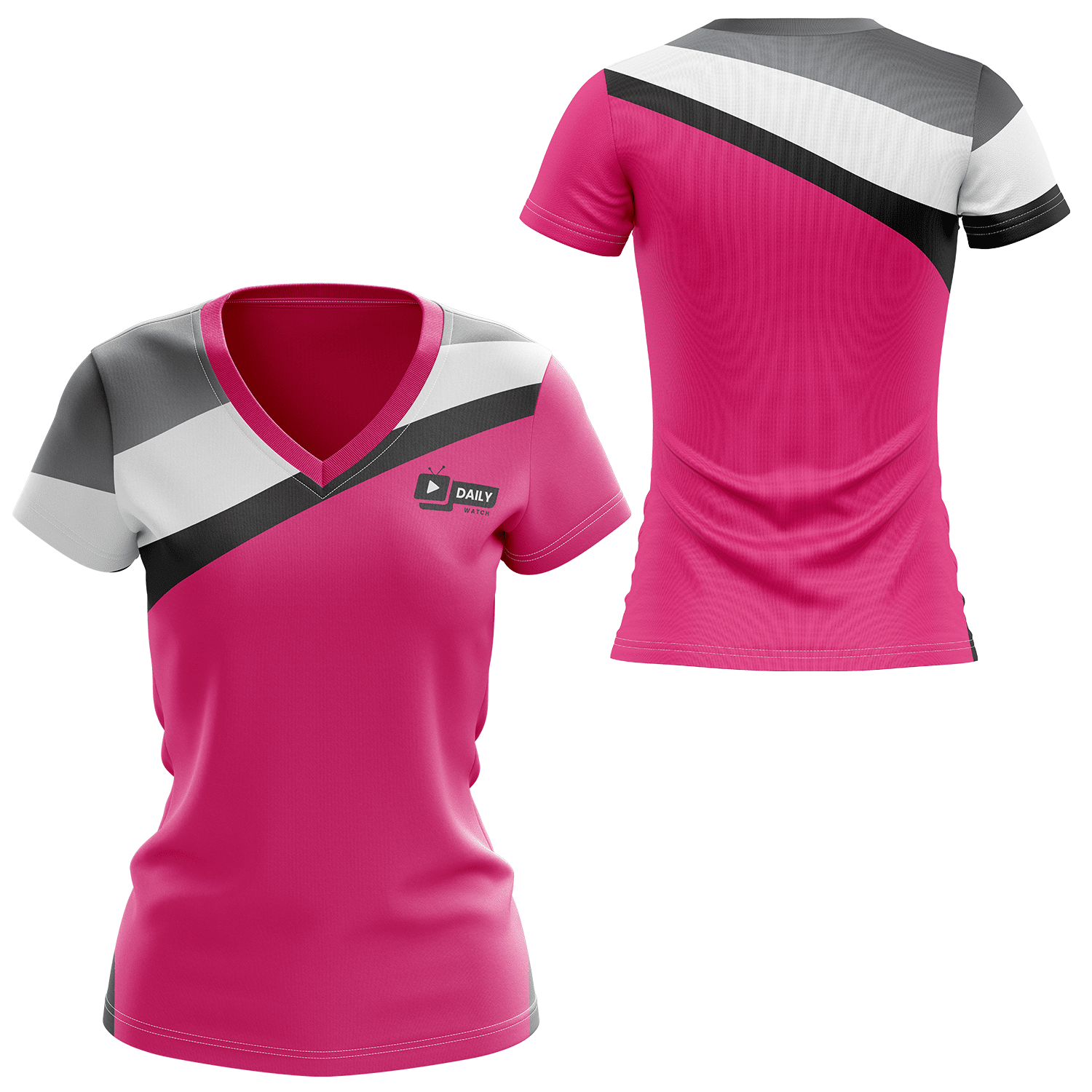 Women's 160 GSM Brushed Milk Silk Sublimation V-Neck Short Sleeve T-shirt 1