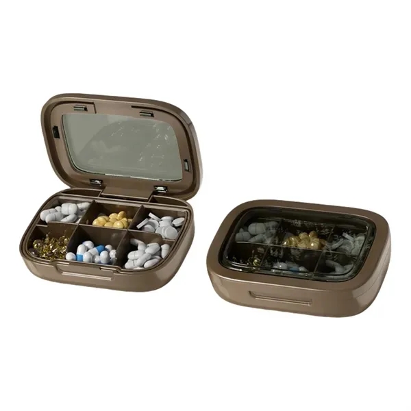 Compact Six-Compartment Portable Pill Organizer 3