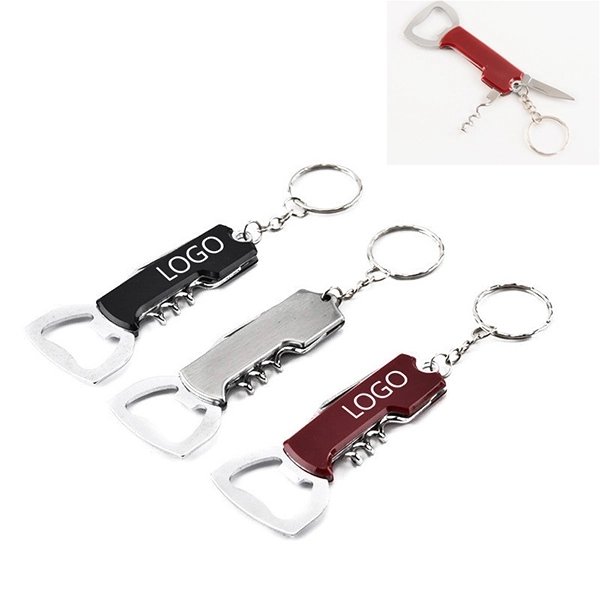 Custom 3-in-1 Wine Bottle Opener keychain 2