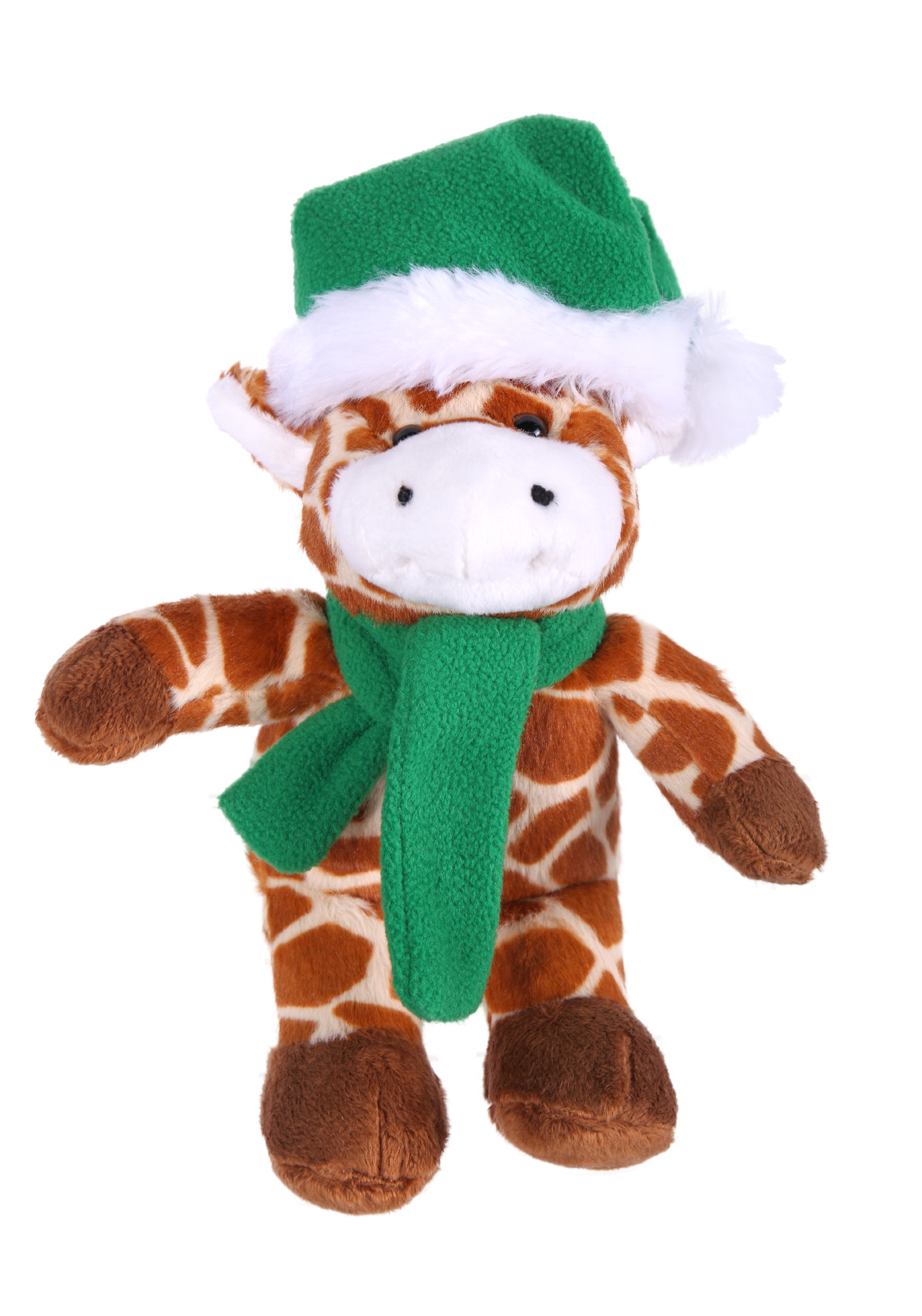Soft Plush Stuffed Giraffe with Christmas Hat and Scarf