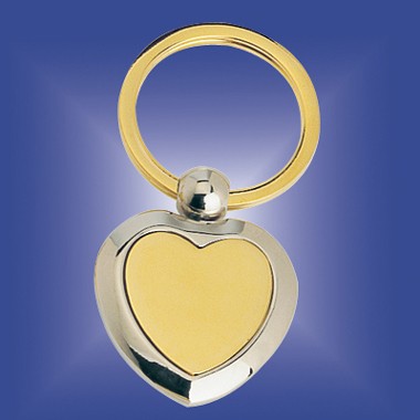 2 TONE HEART KEYRING 2