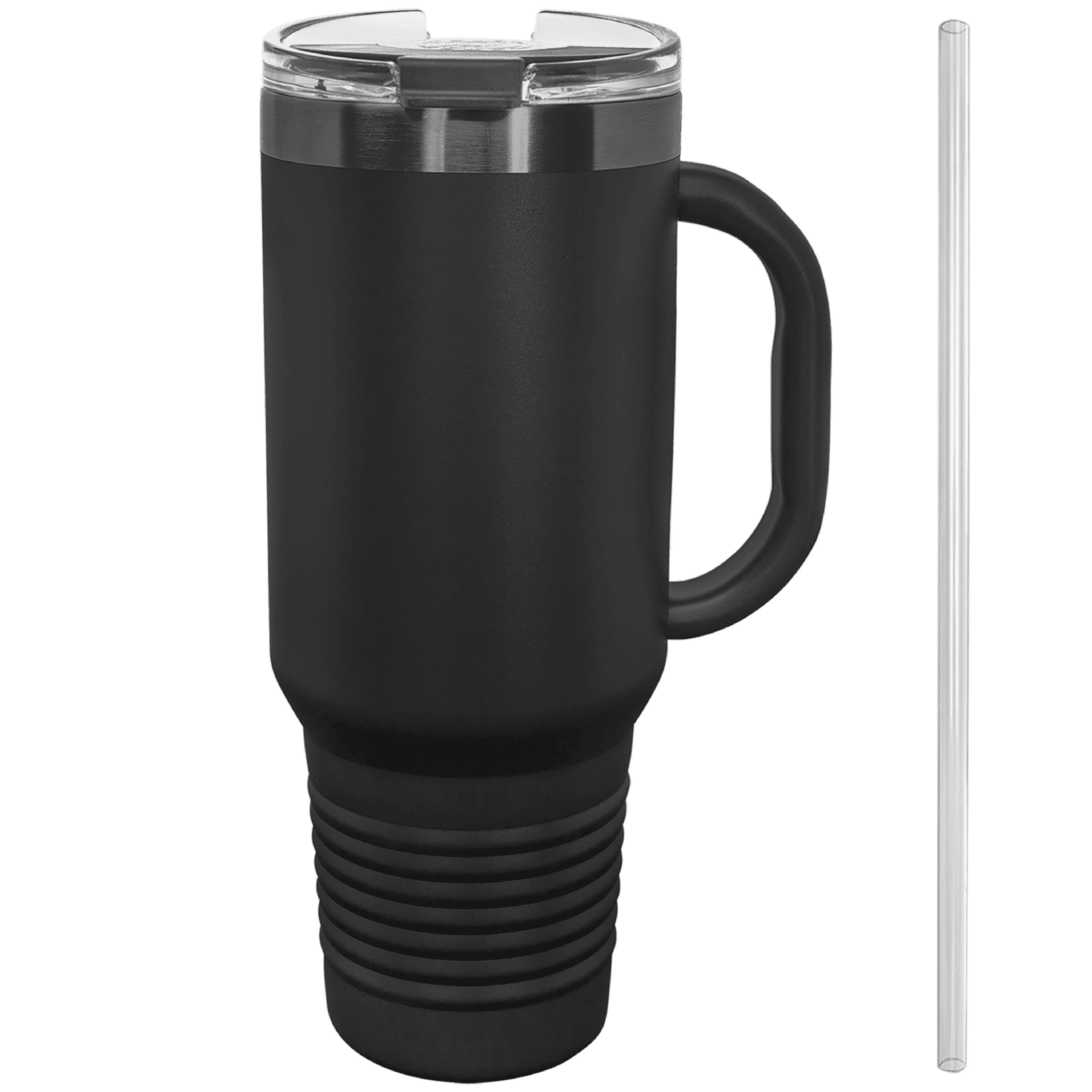 Polar Camel 40oz Ghost Black ION-Plated Travel Mugs w/ Straw 25