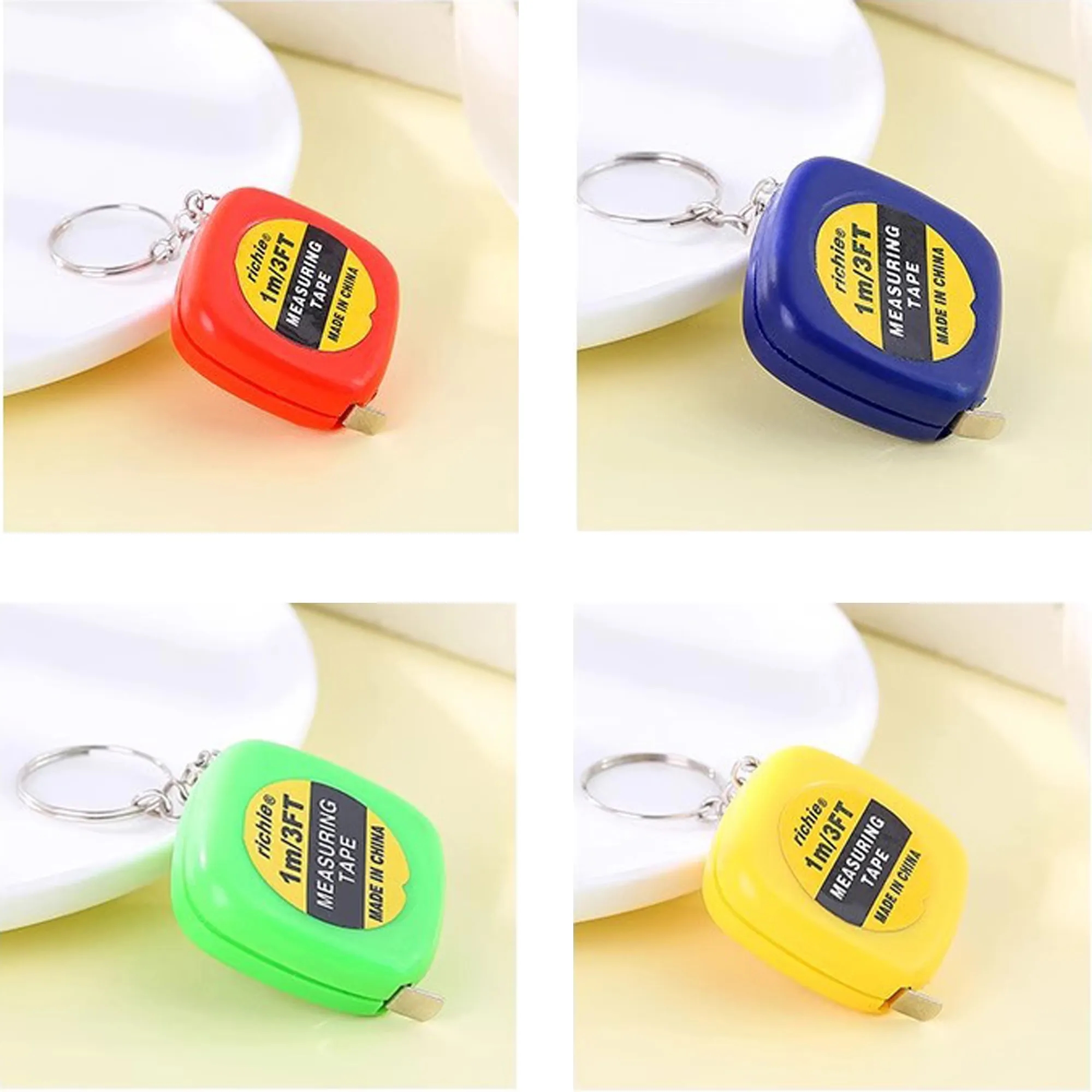 Automatic Retractable 1M Square Tape Measure Keychain 5