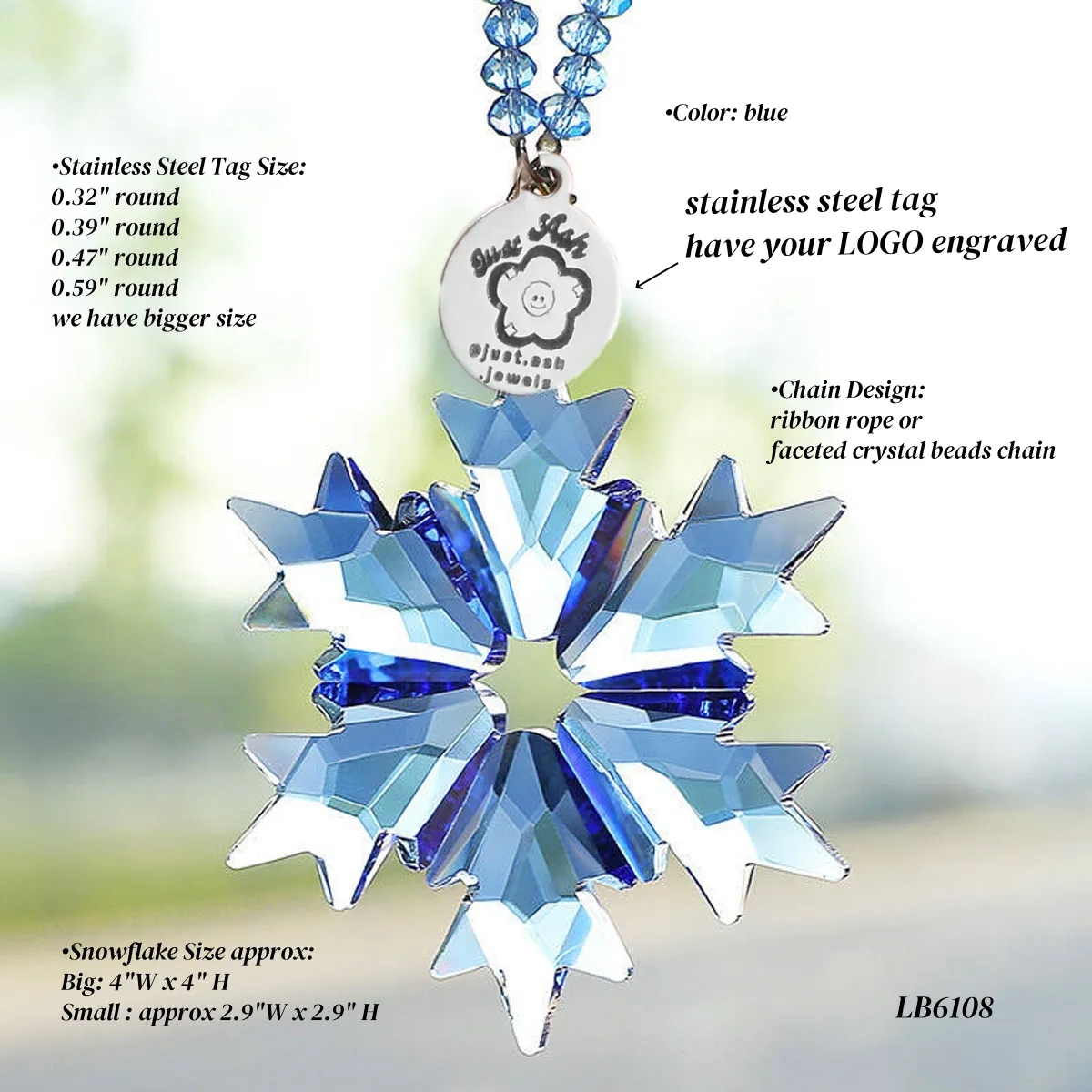 Cut Crystal Snowflake Hanging Suncatcher Xmas Ornaments 8