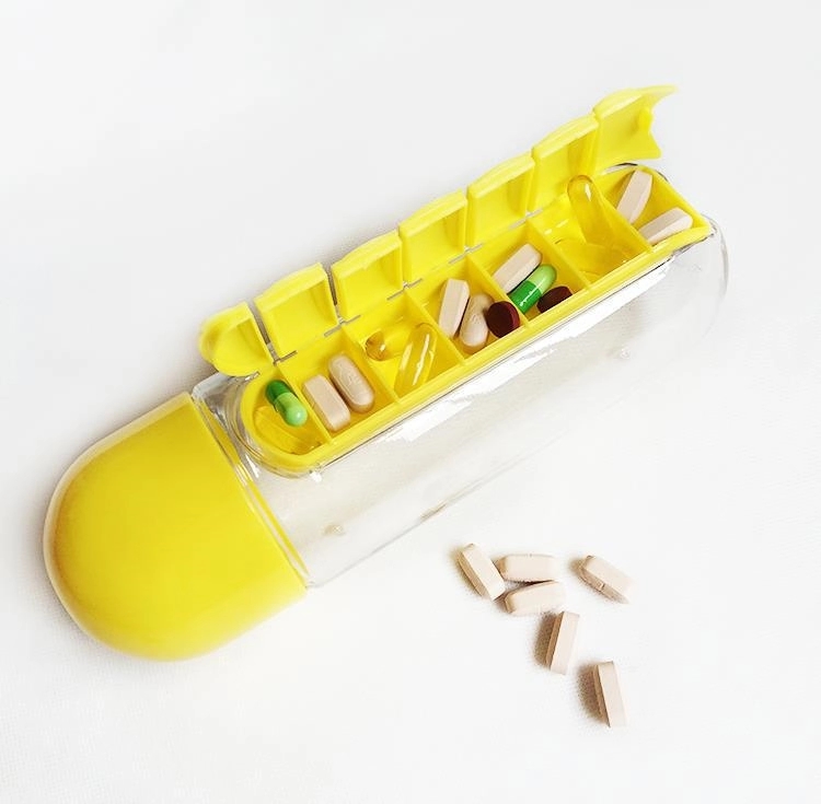 7 Day Pill Box Organizer Water Bottle 5