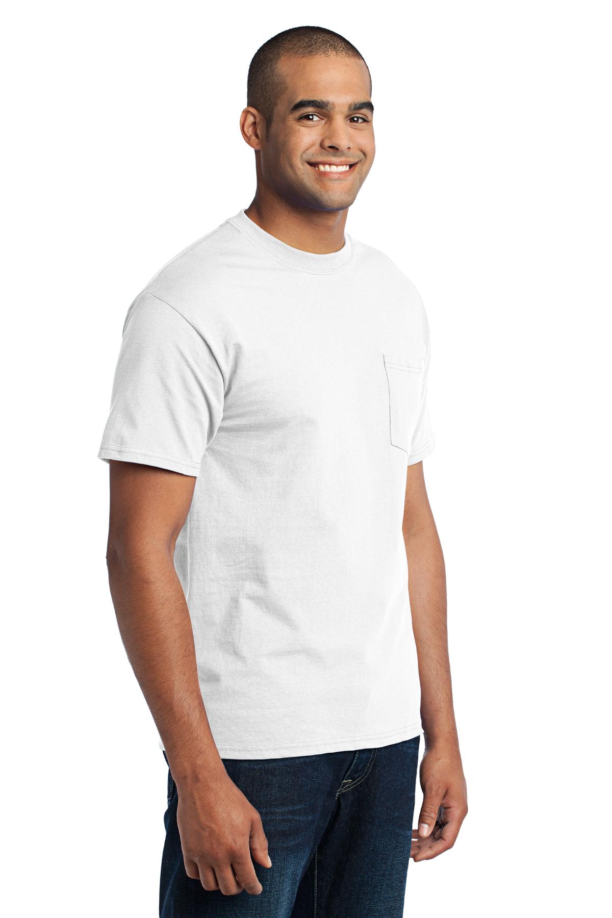 Port & Co Core Blend Pocket Tee. PC55P 52