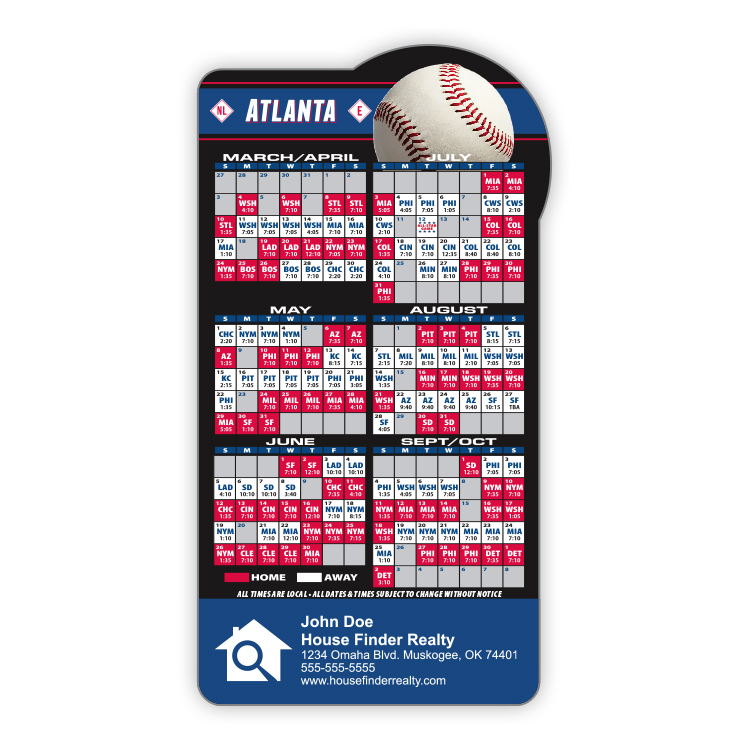 Magnet Sport Schedules - Baseball Shape (3.875x7.25) - 25 mil. 3