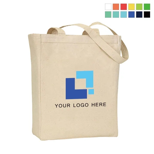 Full Side Gusset Cotton Tote, custom tote bag with logo imprint 2