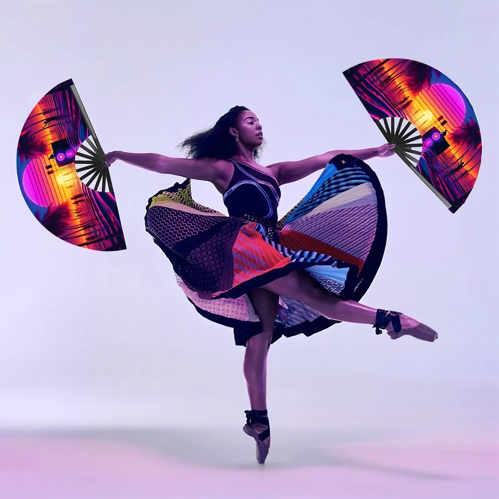 Custom Boot on the Ground Hand Folding Fans for Line Dancing 13