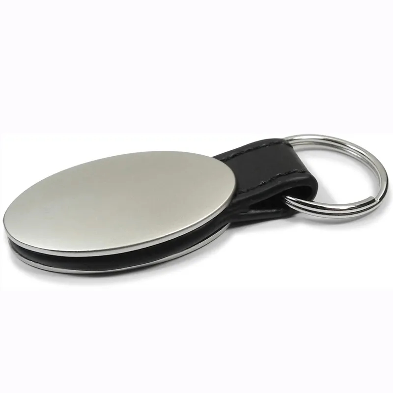 Custom Oval Leather & Metal Keychains 4