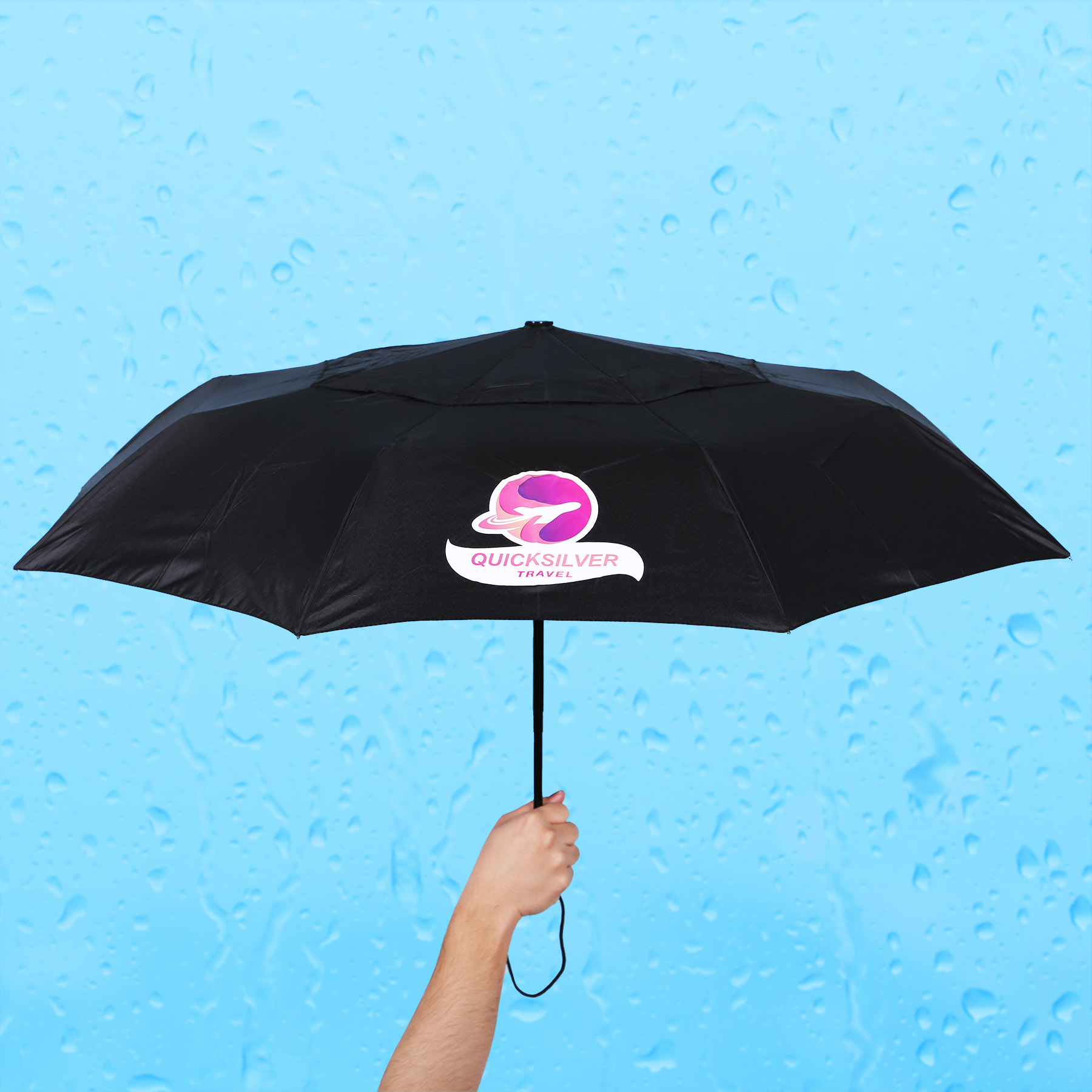 TELESCOPIC FOLDING UMBRELLA: 42" Arc 3