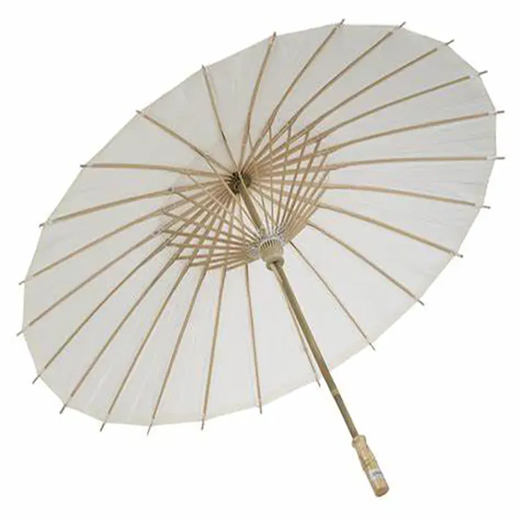 DIY Blank Paper Umbrella With Wooden Handle 7